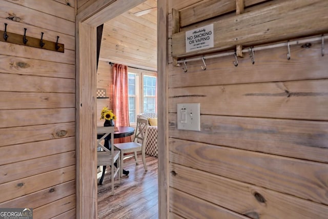 664 River Vista Dr, Dillard, GA 30537 - interior space featuring wood walls and wood finished floors