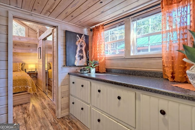 664 River Vista Dr, Dillard, GA 30537 - detailed view of wood ceiling, wooden walls, and wood finished floors