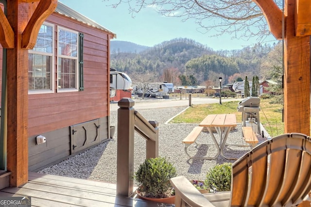 664 River Vista Dr, Dillard, GA 30537 - balcony with a mountain view and a grill