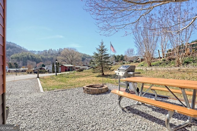 664 River Vista Dr, Dillard, GA 30537 - surrounding community featuring a fire pit and a lawn