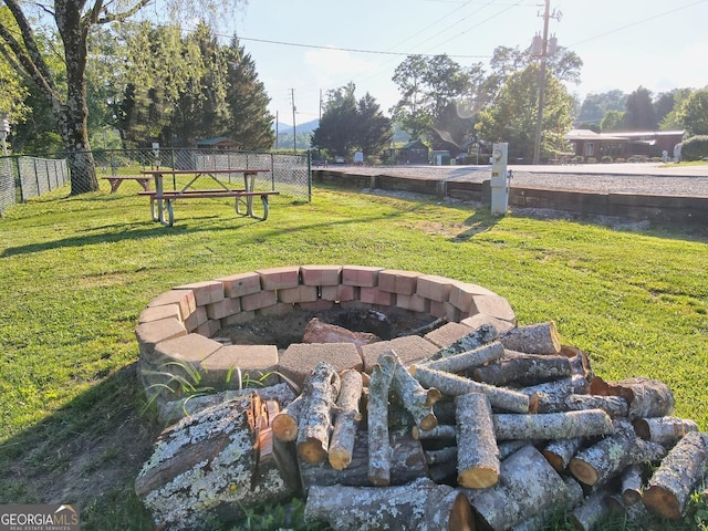 664 River Vista Dr, Dillard, GA 30537 - view of yard with an outdoor fire pit