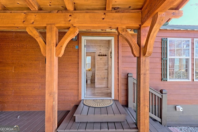664 River Vista Dr, Dillard, GA 30537 - view of exterior entry featuring a metal roof