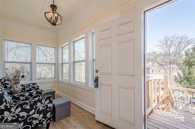 sunroom / solarium with a healthy amount of sunlight