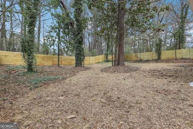 view of yard with fence