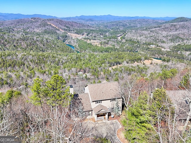 aerial view featuring a mountain view