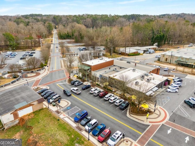 aerial view featuring a view of trees