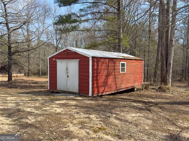 view of shed