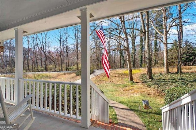 exterior space with a porch