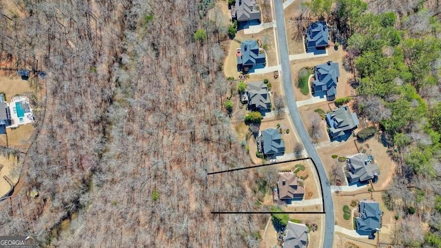 bird's eye view with a residential view