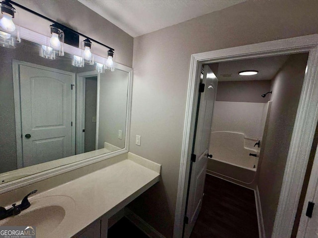 full bathroom with vanity and shower / bathing tub combination