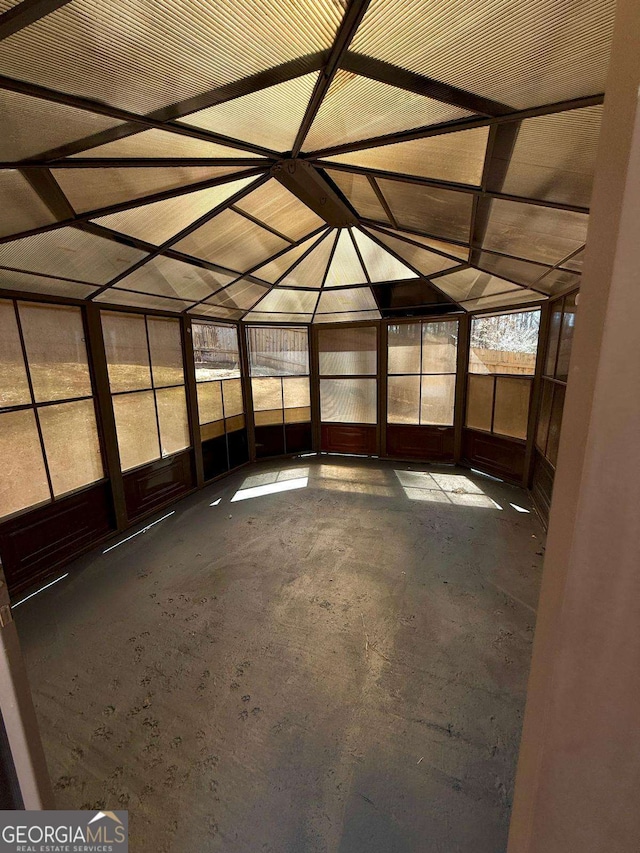 view of unfurnished sunroom