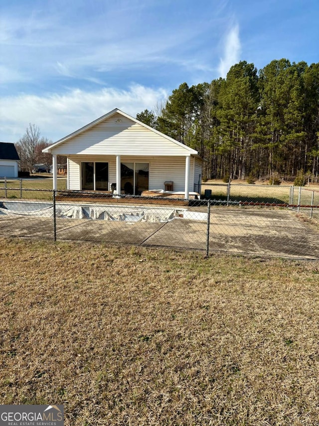 exterior space featuring fence