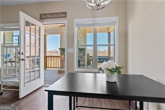 interior space featuring wood finished floors