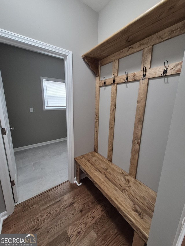 mudroom featuring wood finished floors