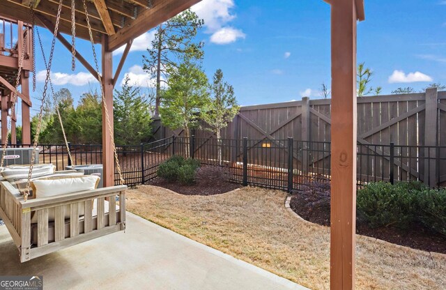 view of patio / terrace with a fenced backyard