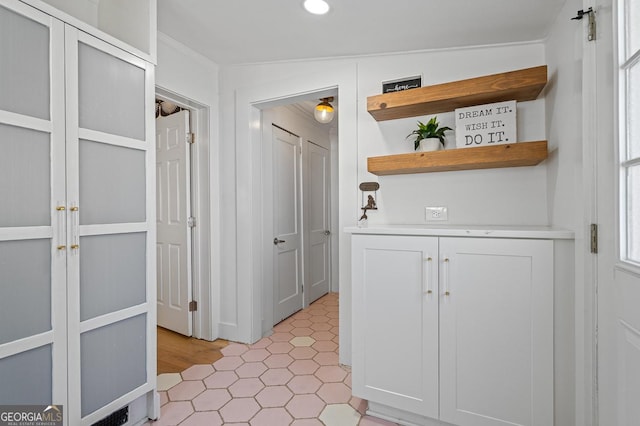 hall with crown molding