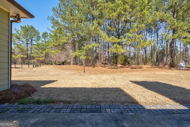 view of yard featuring fence