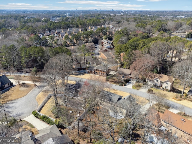 aerial view featuring a residential view