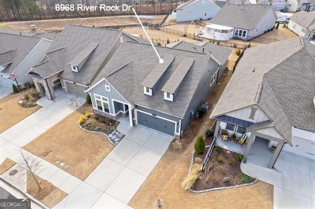 aerial view with a residential view