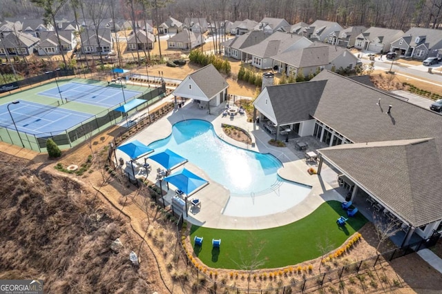 bird's eye view featuring a residential view