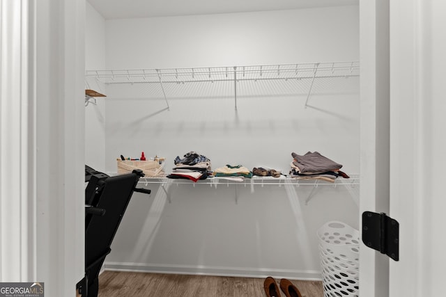 spacious closet featuring wood finished floors