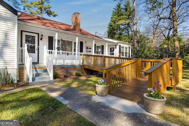 exterior space featuring a porch