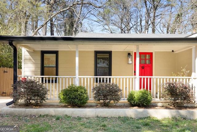 view of front of property with a porch