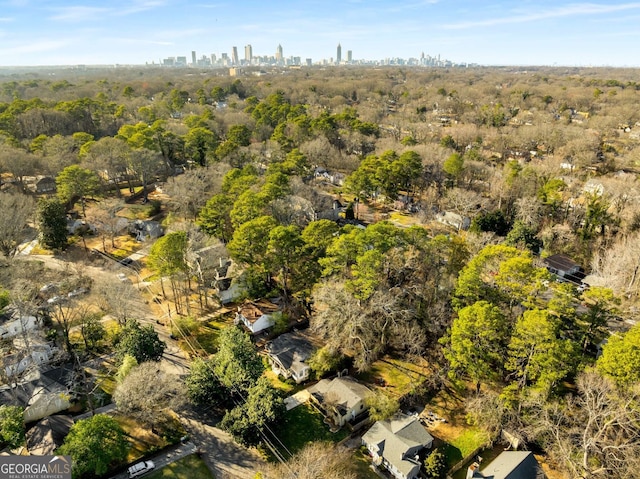 bird's eye view featuring a city view