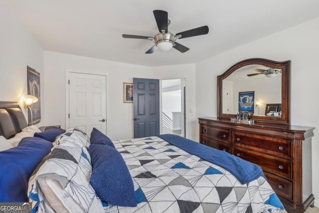 bedroom with a ceiling fan