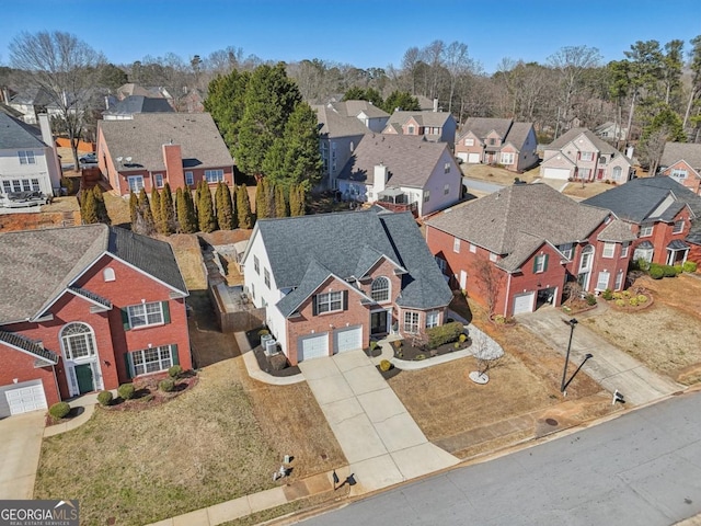 bird's eye view featuring a residential view