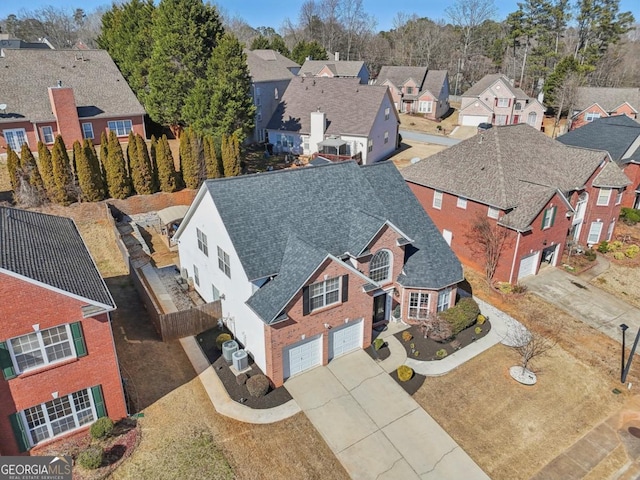 bird's eye view featuring a residential view