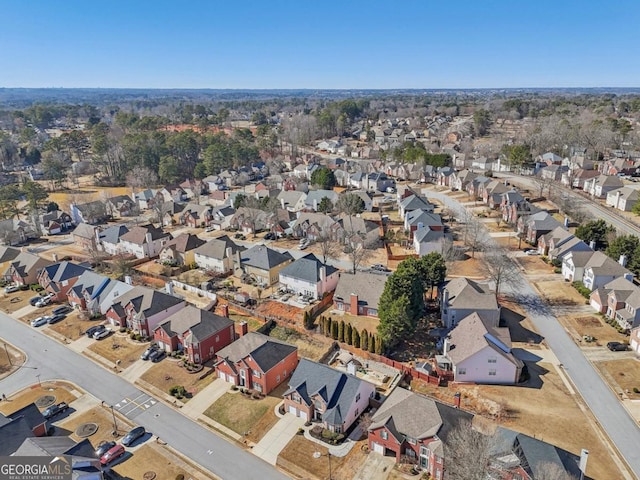 bird's eye view with a residential view