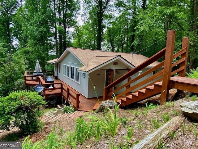 exterior space with a wooden deck