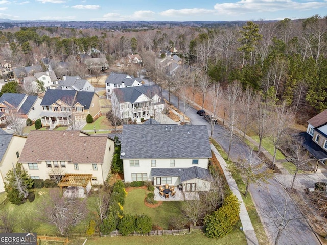 drone / aerial view with a residential view