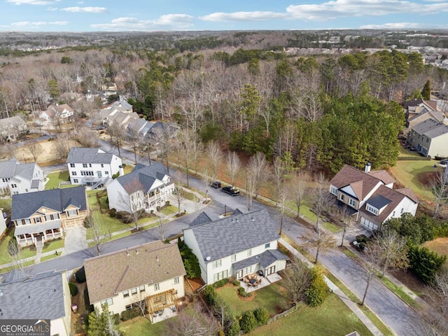 bird's eye view with a residential view