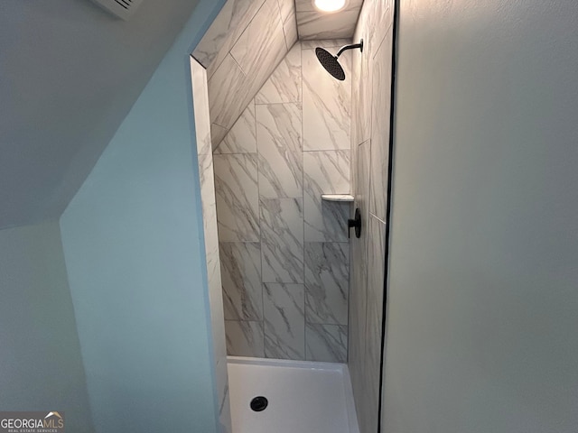 bathroom featuring a stall shower