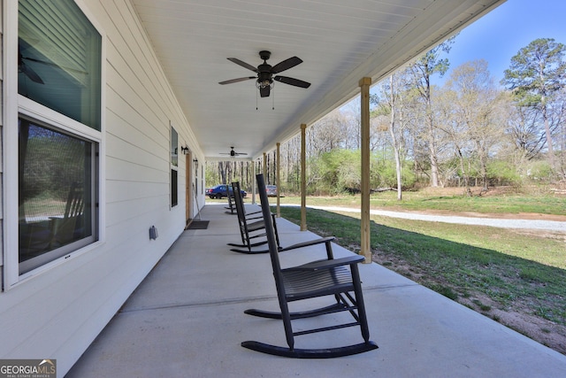 90 Jefferson Rd, Statham, GA 30666 - view of patio / terrace with a ceiling fan and covered porch