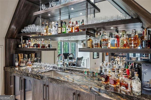 bar with a sink and wet bar