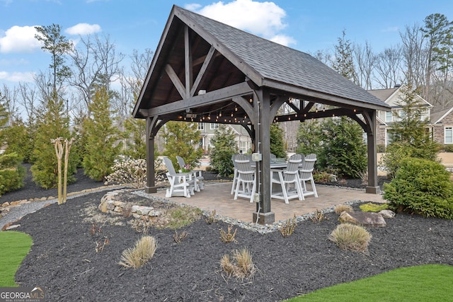 view of patio / terrace featuring a gazebo