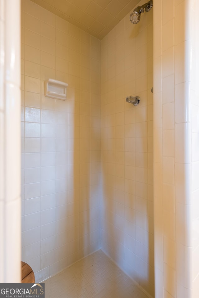 room details with a tile shower