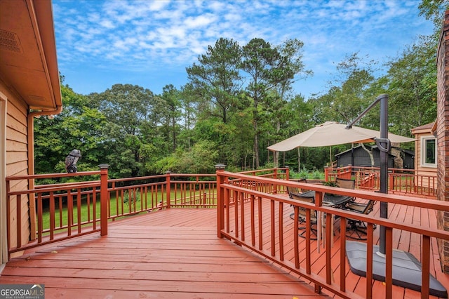 view of wooden deck