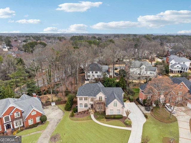 bird's eye view with a residential view