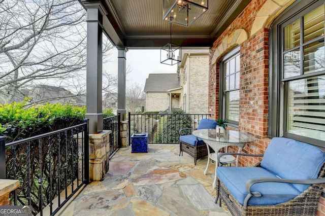 balcony with covered porch