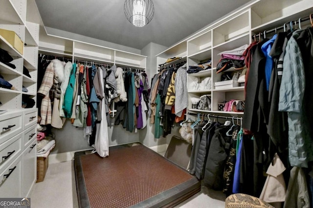 view of walk in closet