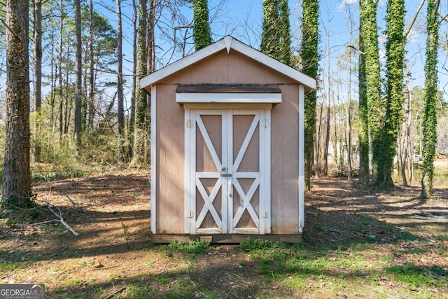 view of shed