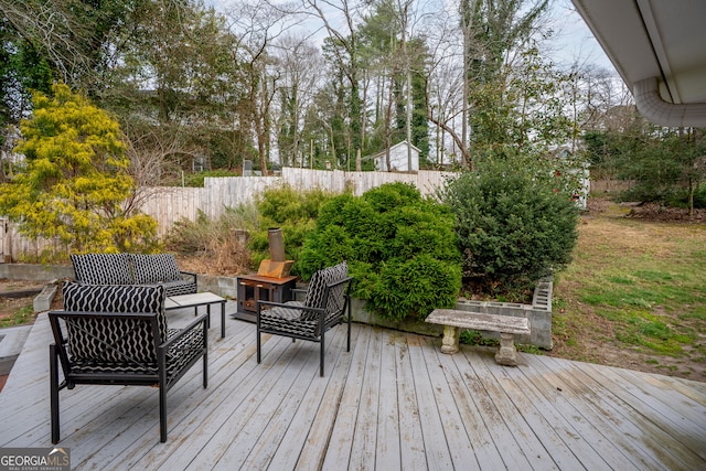 wooden deck with fence