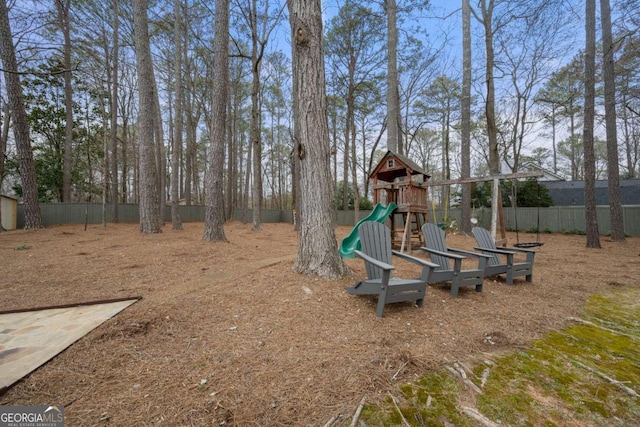 view of playground with fence