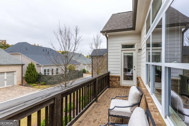 balcony with a residential view