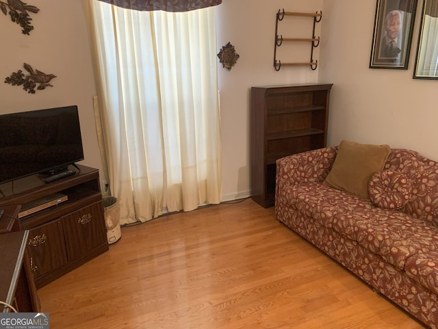 living room with light wood-type flooring