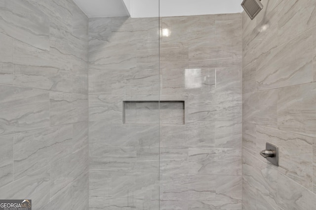 interior details with tiled shower